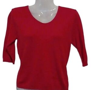 - red sweater with 3/4 sleeves Women's Size XSmall